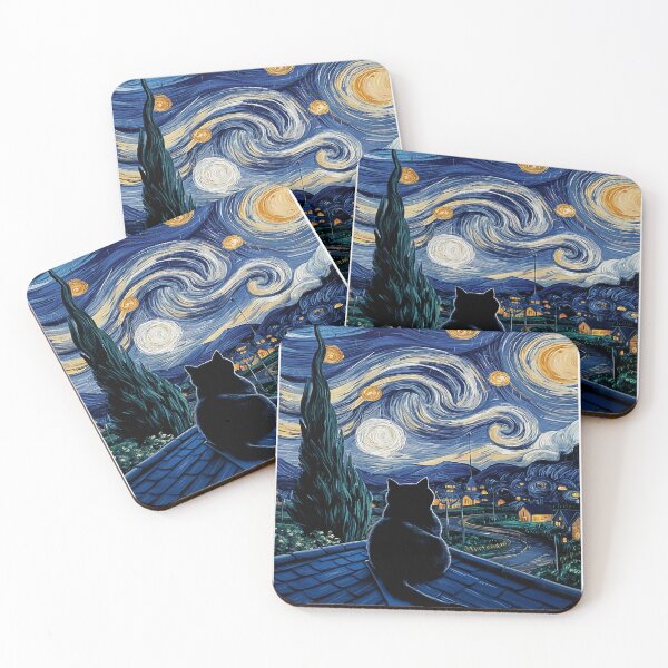 Item preview, Starry Night Cat Van Gogh Art – Cat Lover Gift for Cat Mom Cat Dad designed and sold by KevinorNorris.