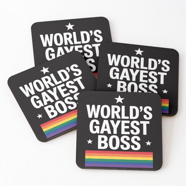 Item preview, worlds gayest boss pride rainbow flag love LGBT lesbian gay designed and sold by HudsonErik.