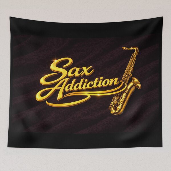 Item preview, Sax Addiction – Gold Tenor Sax on Black Velvet designed and sold by MySheetMusicArt.