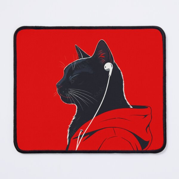 Item preview, Cute Cat with Earpods - Music Lover Streetwear designed and sold by Grind Tee Co..