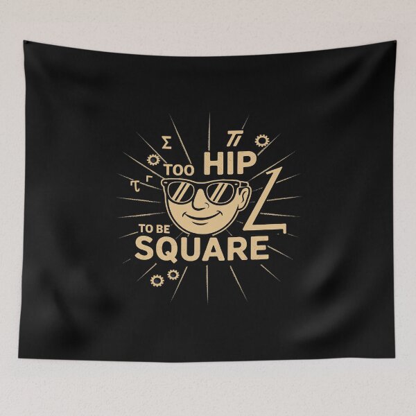 Item preview, Too Hip to Be Square Math Graphic Black Gold designed and sold by skanderio.