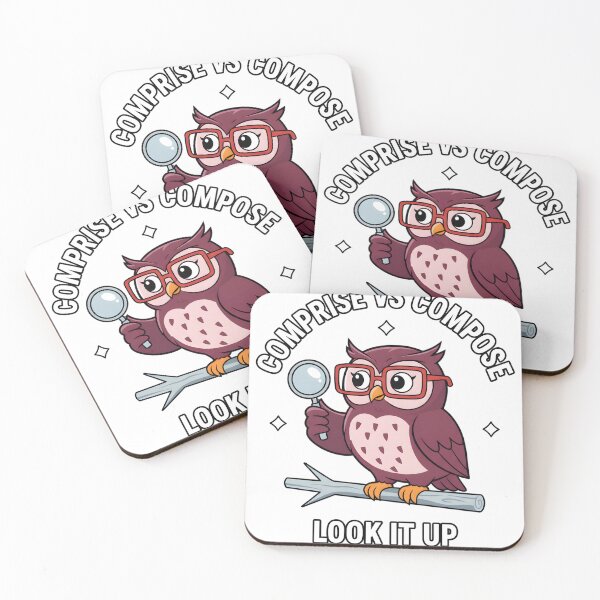 Item preview, Grammar Owl “Comprise vs Compose – Look It Up” | Funny English Teacher Design designed and sold by NoPurrsGiven.