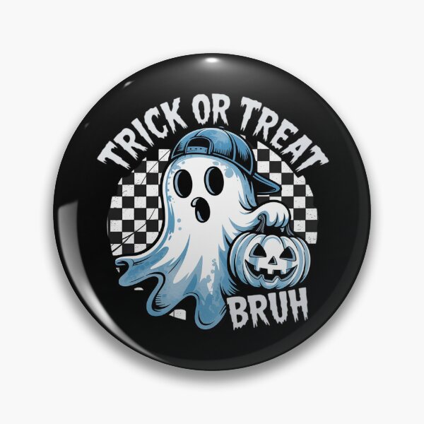 Item preview, Trick Or Treat Bruh Blue Denim Ghost Halloween designed and sold by skanderio.