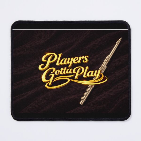 Item preview, Players Gotta Play – Flute Edition (Gold on Black Velvet) designed and sold by MySheetMusicArt.