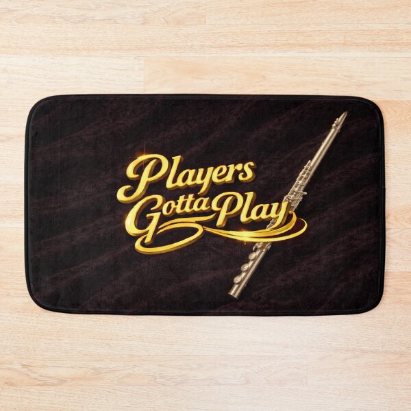 Item preview, Players Gotta Play – Flute Edition (Gold on Black Velvet) designed and sold by MySheetMusicArt.