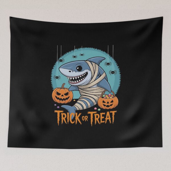 Item preview, Trick or Treat Shark in Mummy Wrap Cute Halloween Look designed and sold by skanderio.