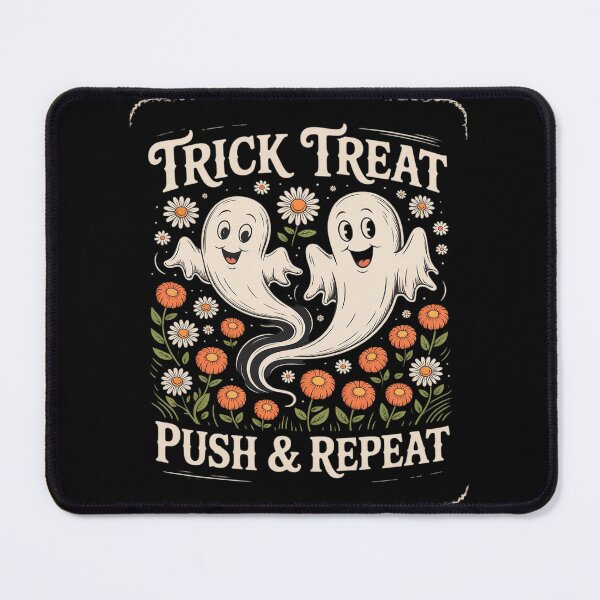 Item preview, Trick Treat Push & Repeat Floral Ghost L&D Nurse Halloween designed and sold by skanderio.
