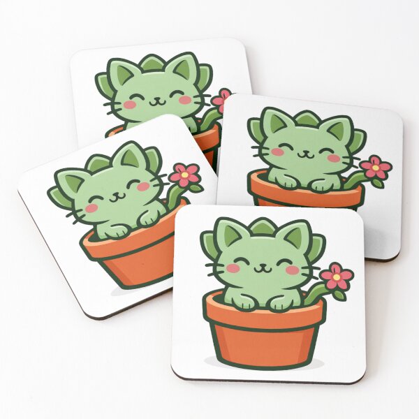 Item preview, Succulent Terracotta Flower Pot Cat designed and sold by Matted Out Art.