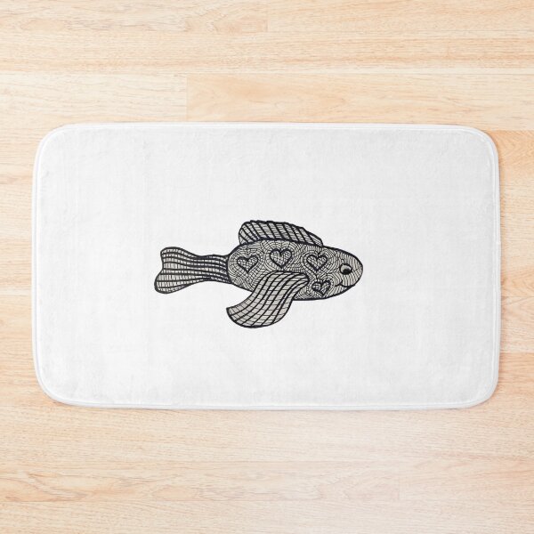 Item preview, Smiling sketched doodled Fish designed and sold by Uplifting Vib'n Design and Decor .