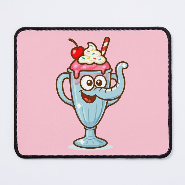 Item preview, Strawberry Milkshake Elephant Glass (pink background) designed and sold by OddElephant.
