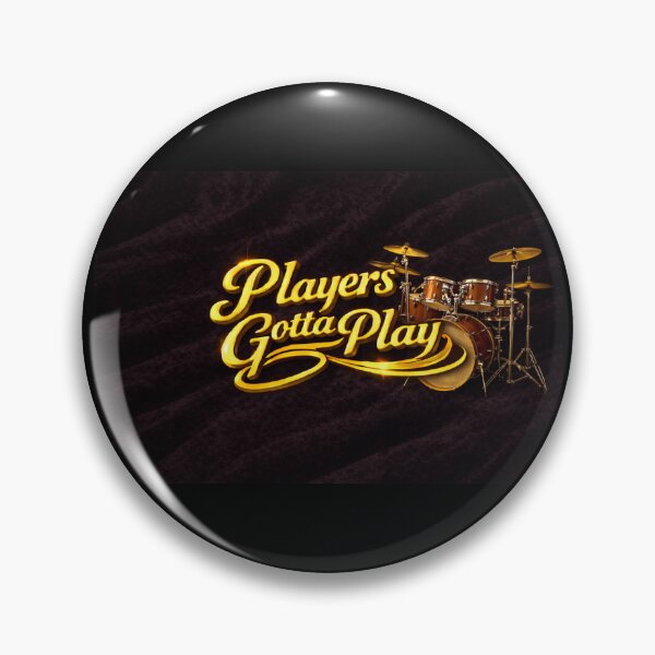 Item preview, Players Gotta Play – Drummer Edition | Gold Drum Kit on Black Velvet designed and sold by MySheetMusicArt.