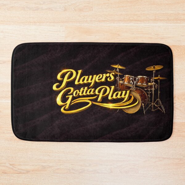 Item preview, Players Gotta Play – Drummer Edition | Gold Drum Kit on Black Velvet designed and sold by MySheetMusicArt.