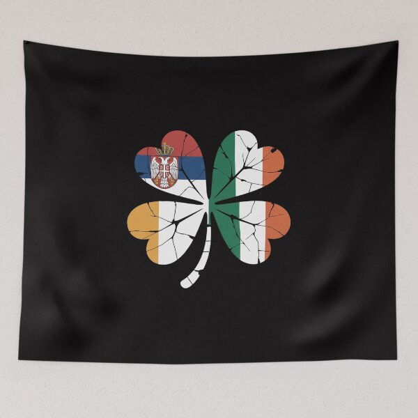 Item preview, Irish Serbian Flag Ireland Shamrock St Patricks Day designed and sold by HermanTricia.