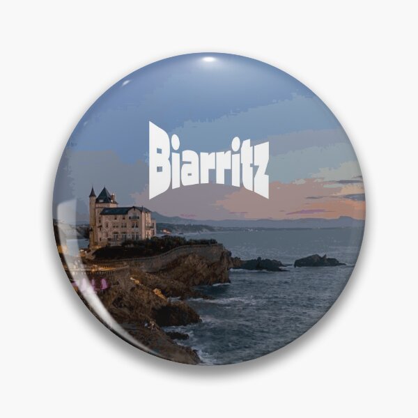 Item preview, Biarritz Illustration | French Coast, Beach and Ocean View, Coastal Landscape, Castle designed and sold by QShore.