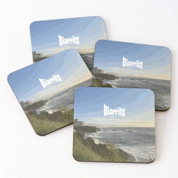 Item preview, Biarritz Castle Wave Illustration | Coastal France, Ocean Waves and Landmark View, Seaside Scene designed and sold by QShore.