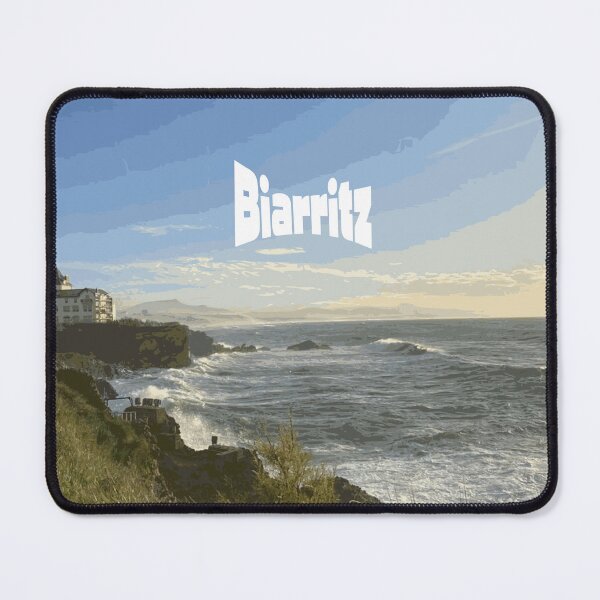 Item preview, Biarritz Castle Wave Illustration | Coastal France, Ocean Waves and Landmark View, Seaside Scene designed and sold by QShore.