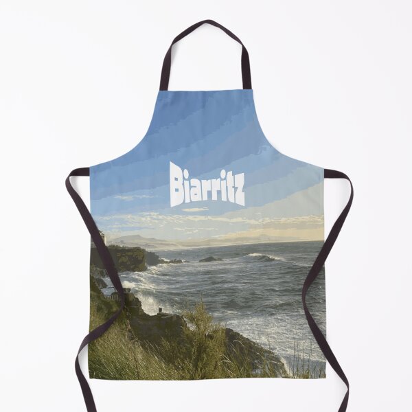 Item preview, Biarritz Castle Wave Illustration | Coastal France, Ocean Waves and Landmark View, Seaside Scene designed and sold by QShore.
