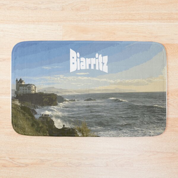 Item preview, Biarritz Castle Wave Illustration | Coastal France, Ocean Waves and Landmark View, Seaside Scene designed and sold by QShore.