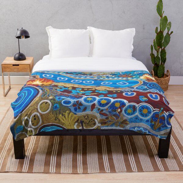 Item preview, Aboriginal Urban Gathering Place Blue designed and sold by AboriginalartVI.
