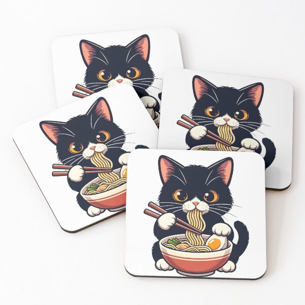Item preview, Midnight Cat Ramen Buddy designed and sold by Clauxel.