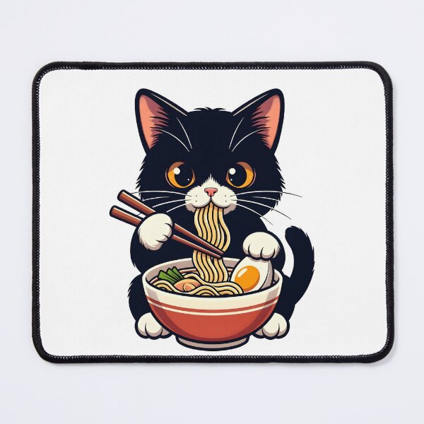 Artikelvorschau, Mitternachtskatze Ramen-Kumpel entworfen und verkauft von Clauxel.