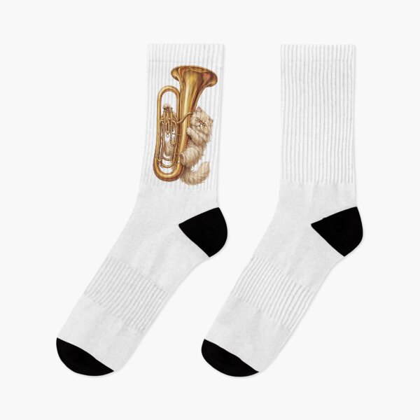 Item preview, Funny Persian Cat with Tuba Humorous Feline Musician Art designed and sold by Quillway.