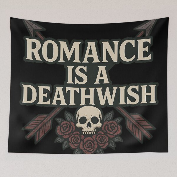 Item preview, Romance Is a Deathwish Gothic Quote designed and sold by Mouraludia.