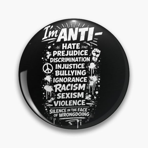 Item preview, I’m ANTI – Anti Hate, Anti Racism, Anti-Discrimination Protest Sticker Black and White designed and sold by Item Geeks.