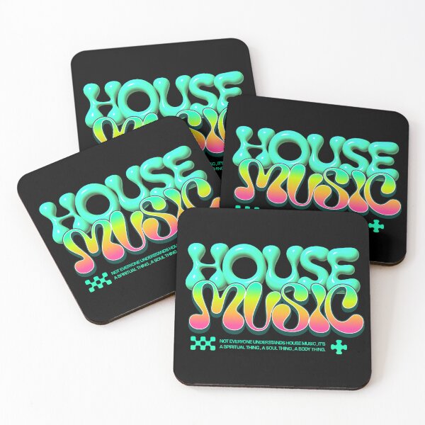 Item preview, HOUSE MUSIC  - 3D Y2K plastic Font (Green)  designed and sold by Discothreadz.