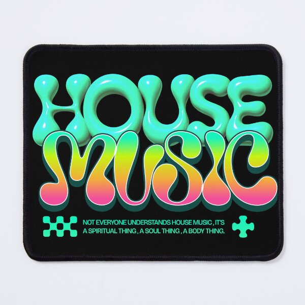 Item preview, HOUSE MUSIC  - 3D Y2K plastic Font (Green)  designed and sold by Discothreadz.