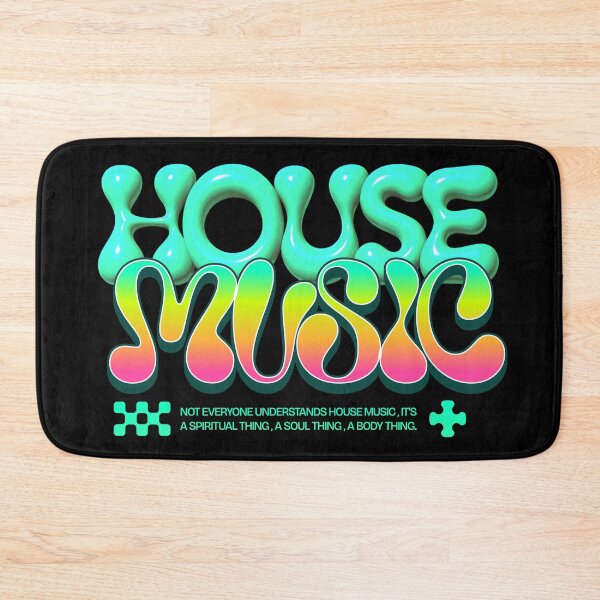 Item preview, HOUSE MUSIC  - 3D Y2K plastic Font (Green)  designed and sold by Discothreadz.