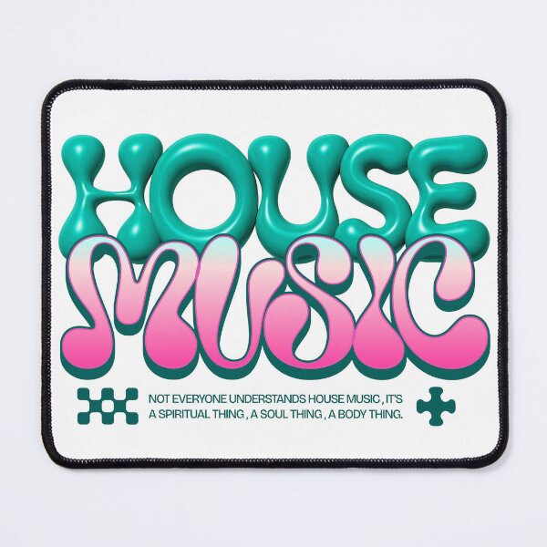 Item preview, HOUSE MUSIC - 3D Y2K Plastic Font (Pink) designed and sold by Discothreadz.