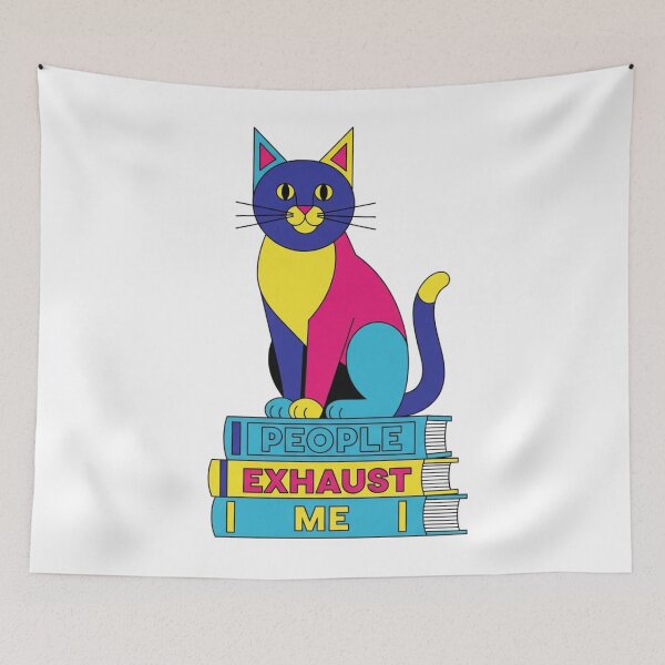 Item preview, People Exhaust Me Introvert Cat Pop Art Design designed and sold by LoveDesignMania.