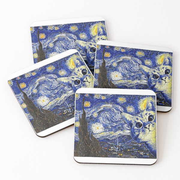 Item preview, Cat Art, Starry Night Cat, Womens Cat Shirt, Van Gogh Cat designed and sold by KevinorNorris.