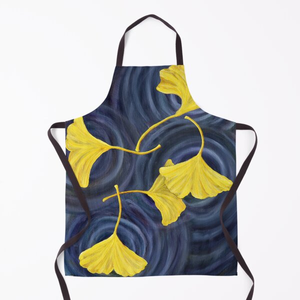 Item preview, Golden Ginkgo Leaves on Gray designed and sold by BreezyZen.