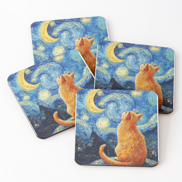 Item preview, Cat Van Gogh Style Starry Night Art Funny Graphic designed and sold by KevinorNorris.
