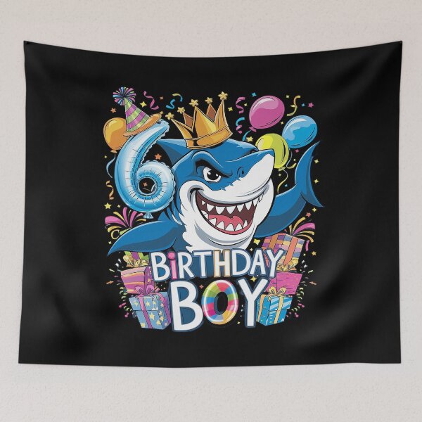 Item preview, 6th Birthday Shark Ocean Theme Party 6 Years Old For Boy designed and sold by PowAcademy.