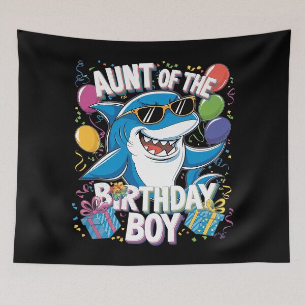 Item preview, Aunt of the Birthday Boy Family Matching Party Shark 22 designed and sold by MythWoot.