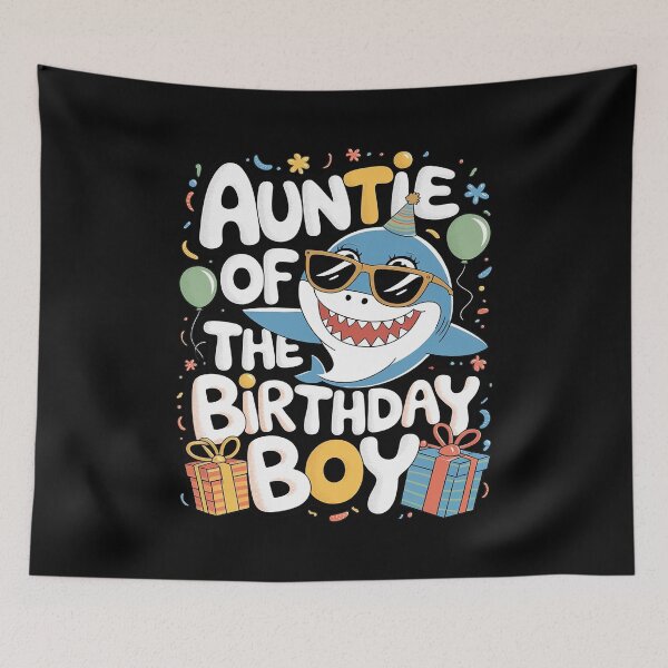 Item preview, Auntie of the Birthday Boy Family Matching Party Shark 6  designed and sold by MythWoot.