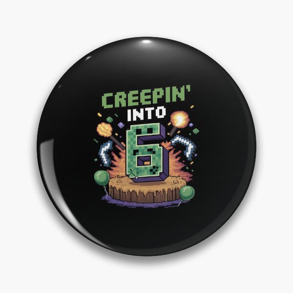 Item preview, 6th Birthday Gamer Pixel Creepin’ Into 6 Video Game Party designed and sold by AquaKiev.