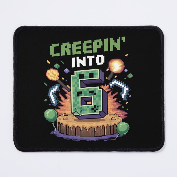 Item preview, 6th Birthday Gamer Pixel Creepin’ Into 6 Video Game Party designed and sold by AquaKiev.