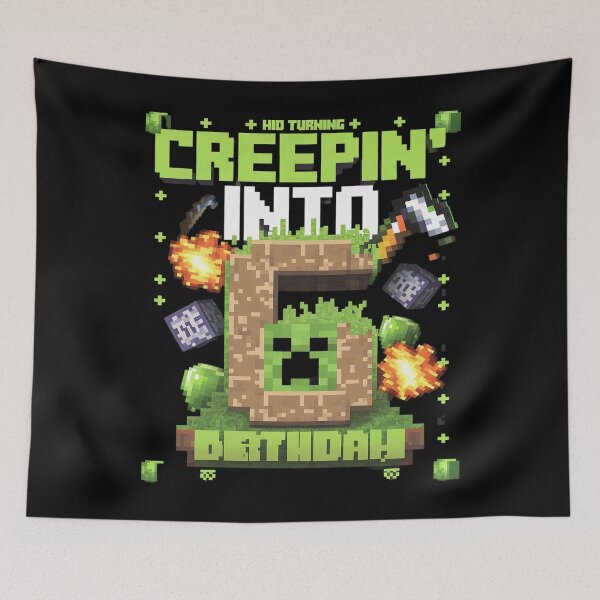 Item preview, 6th Birthday Gamer Pixel Creepin’ Into 6 Video Game Party 1  designed and sold by AquaKiev.