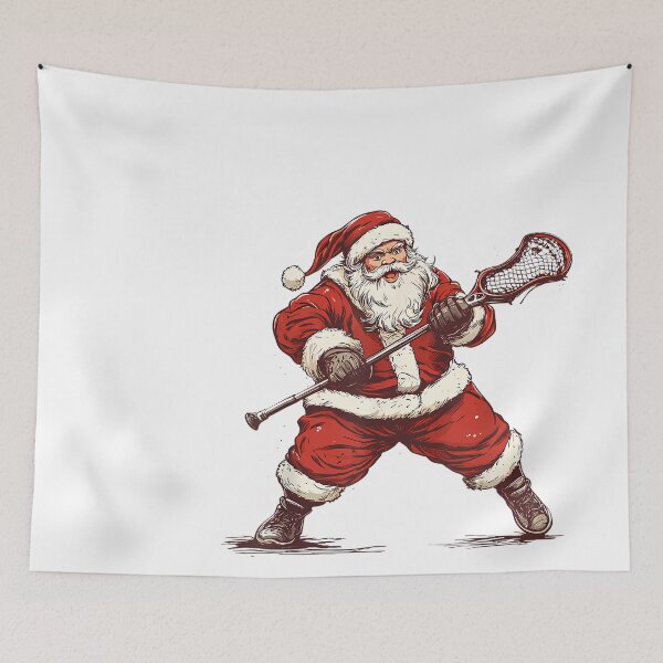 Item preview, Santa Playing Lacrosse Funny Lacrosse Lax Player Christmas designed and sold by raelinema9mar1.