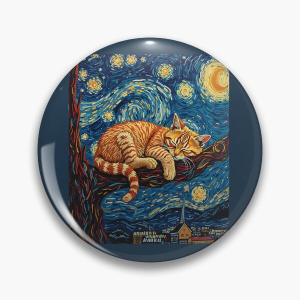 Item preview, Charming Ginger Cat Van Gogh Starry Night Graphic Cat Lovers designed and sold by KevinorNorris.