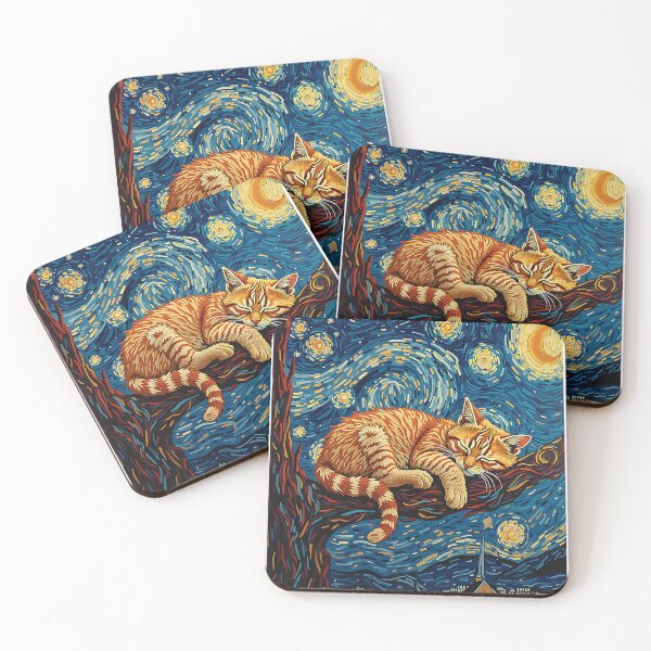Item preview, Charming Ginger Cat Van Gogh Starry Night Graphic Cat Lovers designed and sold by KevinorNorris.
