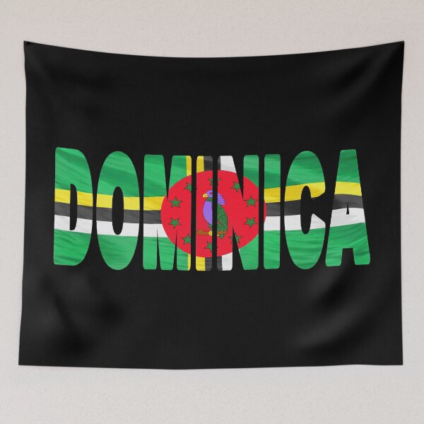 Item preview, DOMINICA - Flag Flying in Wind cut to Letters Souvenir Sticker Shirt designed and sold by Adam Gormley.