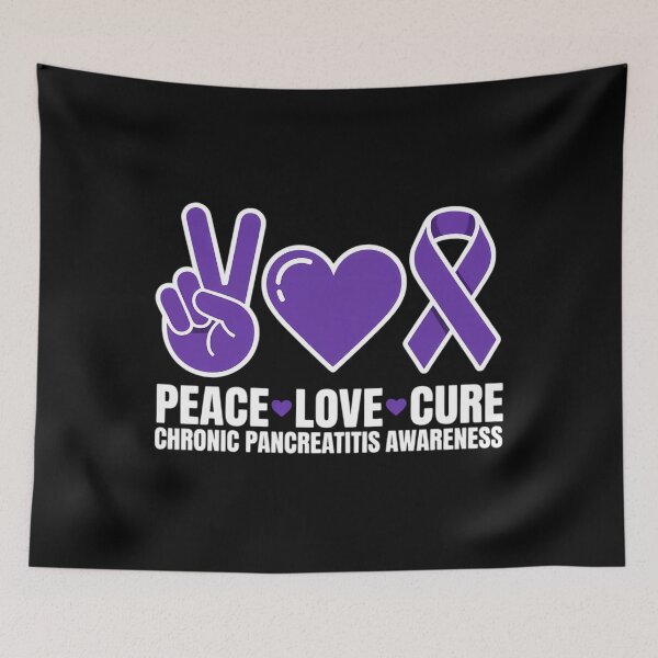Item preview, Pancreatitis Awareness Peace Love Cure designed and sold by EllenJast.