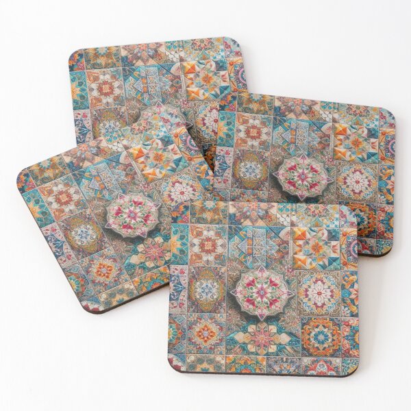 Item preview, Colorful Floral Mosaic Tiles designed and sold by TinCatOutPost.