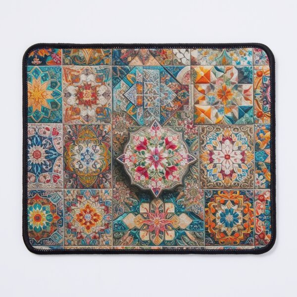 Item preview, Colorful Floral Mosaic Tiles designed and sold by TinCatOutPost.