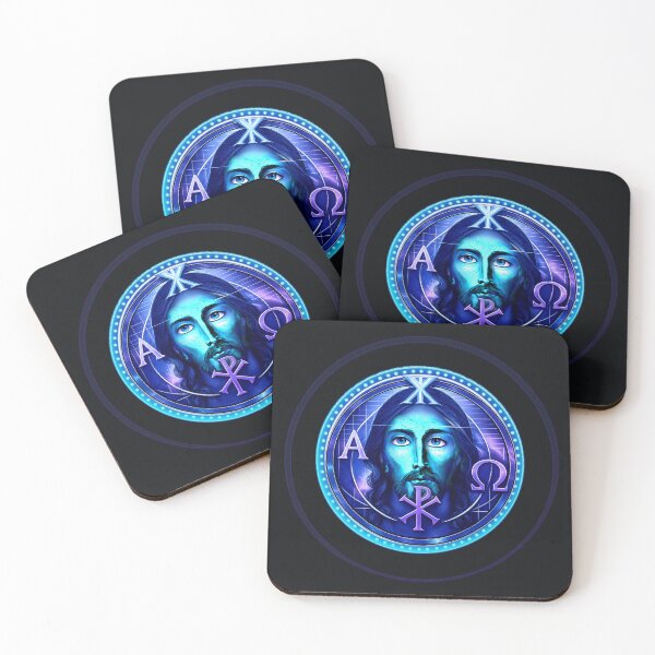 Item preview, Pantocrator Seal — Alpha & Omega (Neon Azure) designed and sold by Sanctum Icons.